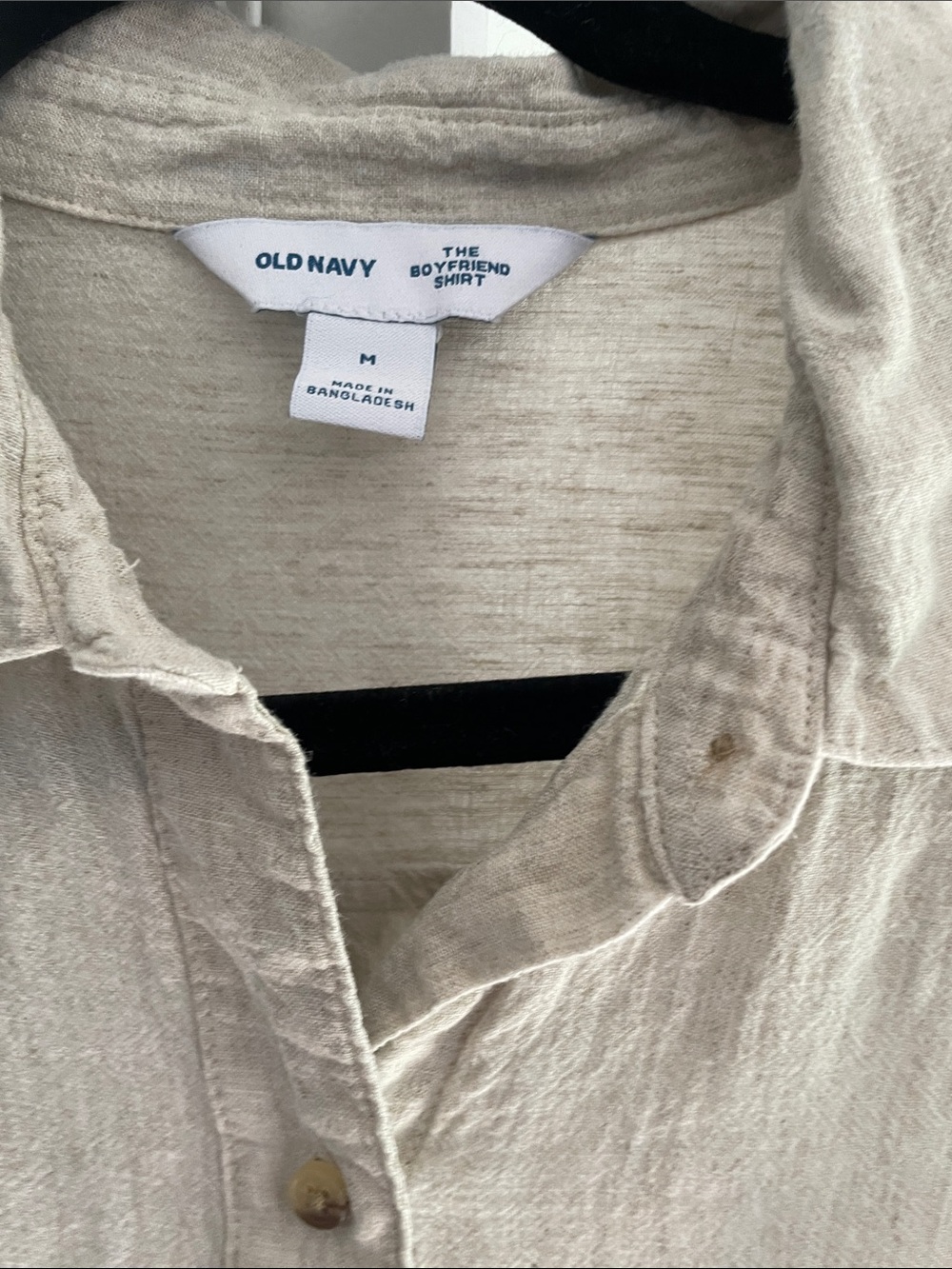 Old Navy Women’s Cream Linen Blend Boyfriend Shirt Jacket